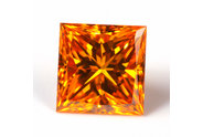 0.37 carat Princess cut Fancy Vivid Yellow Orange diamond
