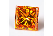 0.31 carat Princess cut Fancy Vivid Yellow Orange diamond