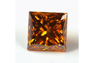 0.60 carat Princess cut Fancy Deep Cognac diamond