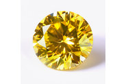0.27 carat Round cut Fancy Vivid Yellow Greenish diamond