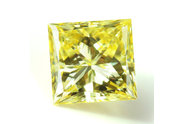 0.52 carat Princess cut Fancy Greenish Yellow diamond