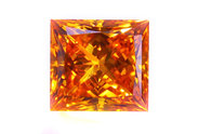 1.56 carat Princess cut Fancy Deep Orange Yellow diamond
