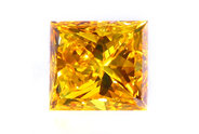 1.90 carat Princess cut Fancy Intense Yellow Orange diamond