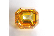 2.15 carat Emerald cut Fancy Intense Orange Yellow diamond